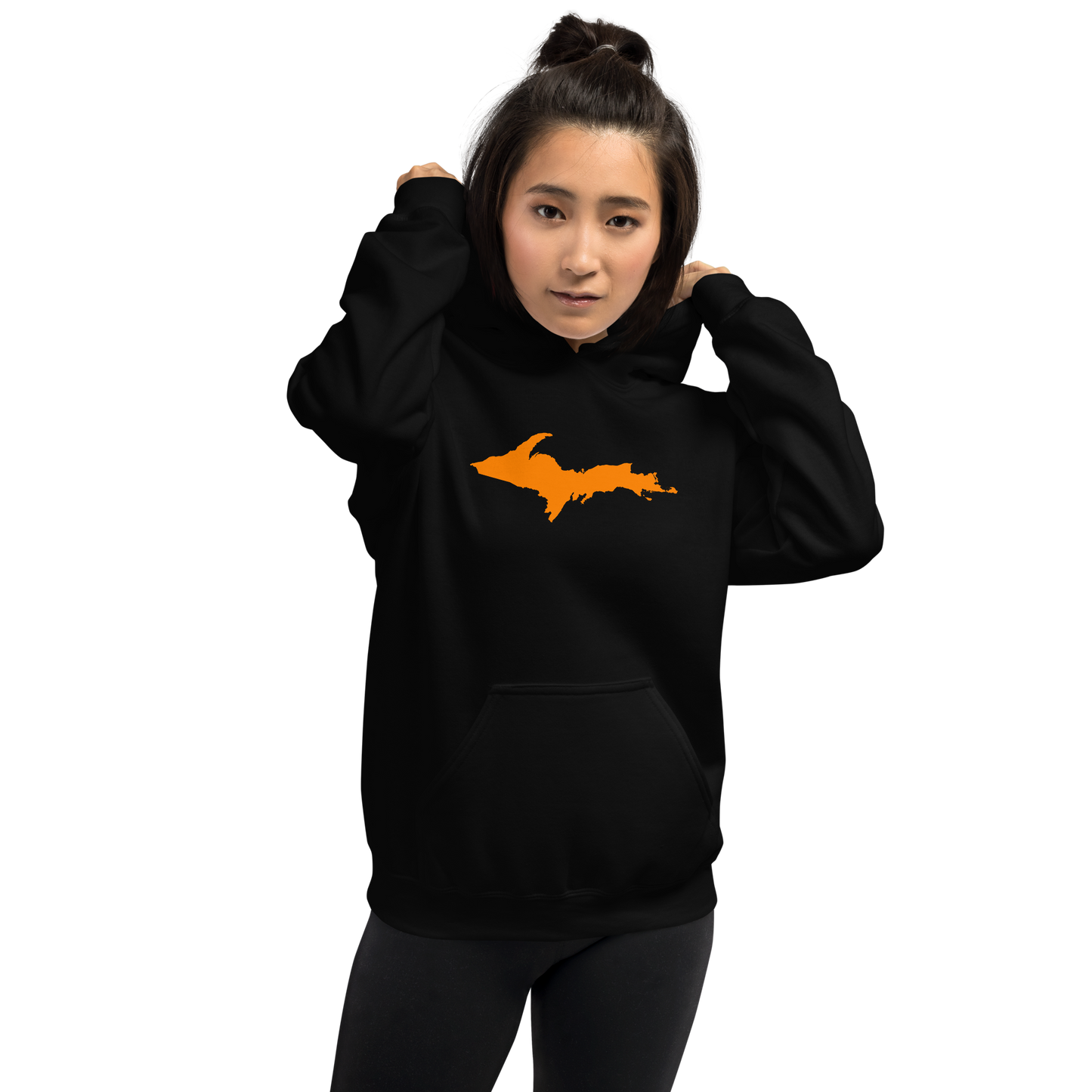 Michigan Upper Peninsula Hoodie (w/ Orange UP Outline) | Unisex Standard