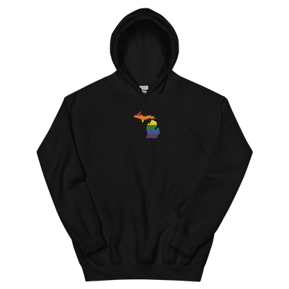 Michigan Hoodie (w/ MI Rainbow Pride Flag) | Unisex Standard - Emb.