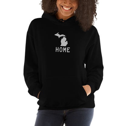 Michigan 'Home' Hoodie (Licence Plate Font) | Unisex Standard - Emb.