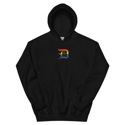 Detroit 'Old English D' Hoodie (Rainbow Pride Edition) | Unisex Standard - Emb.