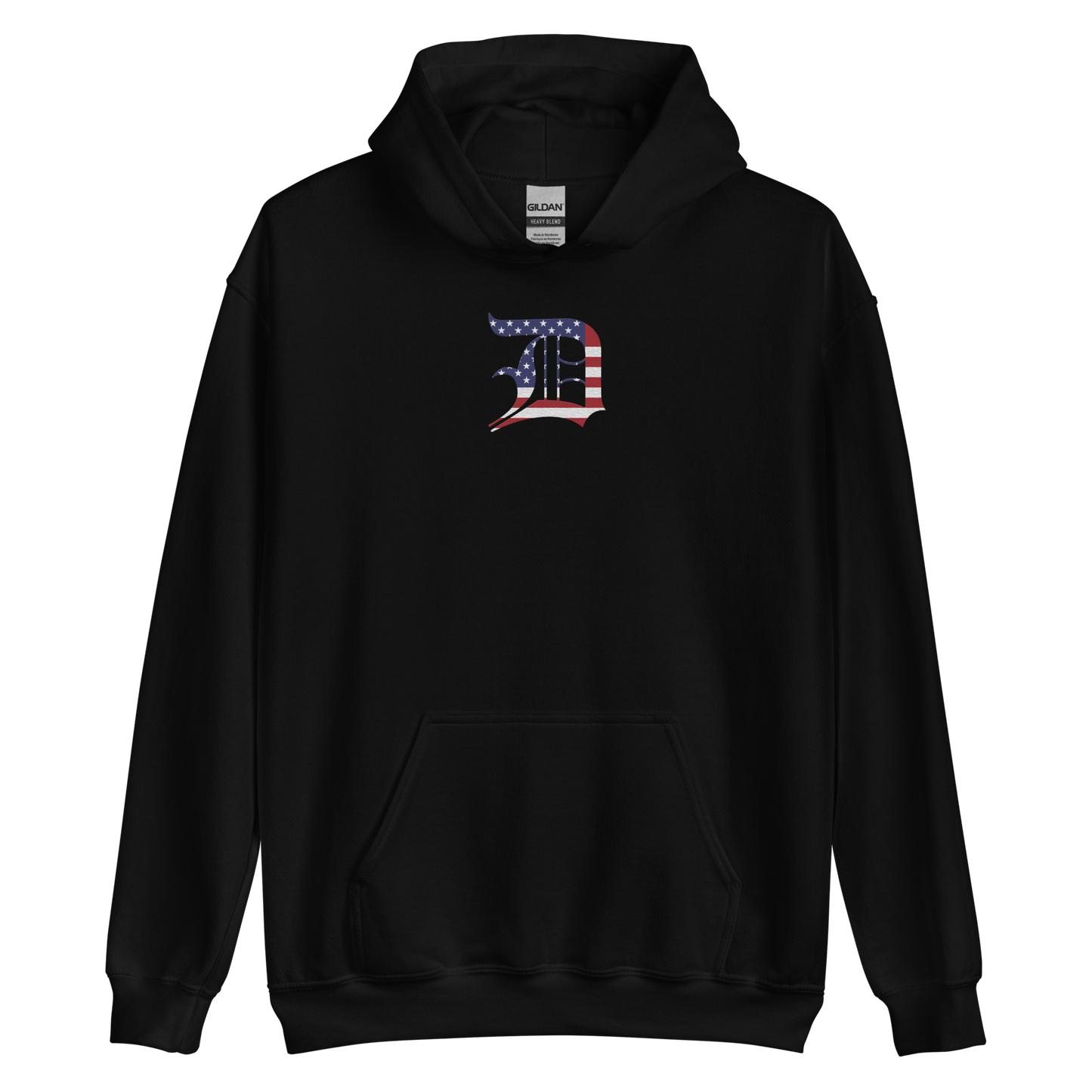 Detroit 'Old English D' Hoodie (Patriotic Edition) | Unisex Standard - Emb.