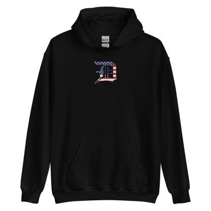 Detroit 'Old English D' Hoodie (Patriotic Edition) | Unisex Standard - Emb.