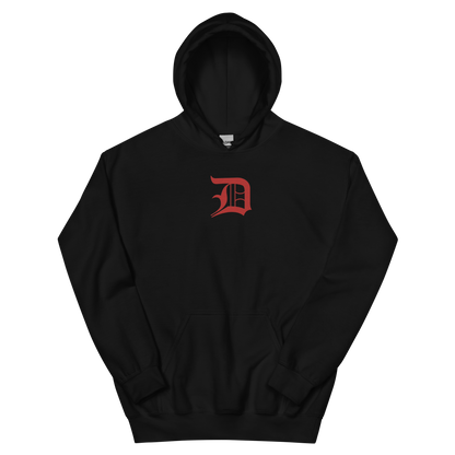 Detroit 'Old English D' Hoodie (Aliform Red) | Unisex Standard - Emb.