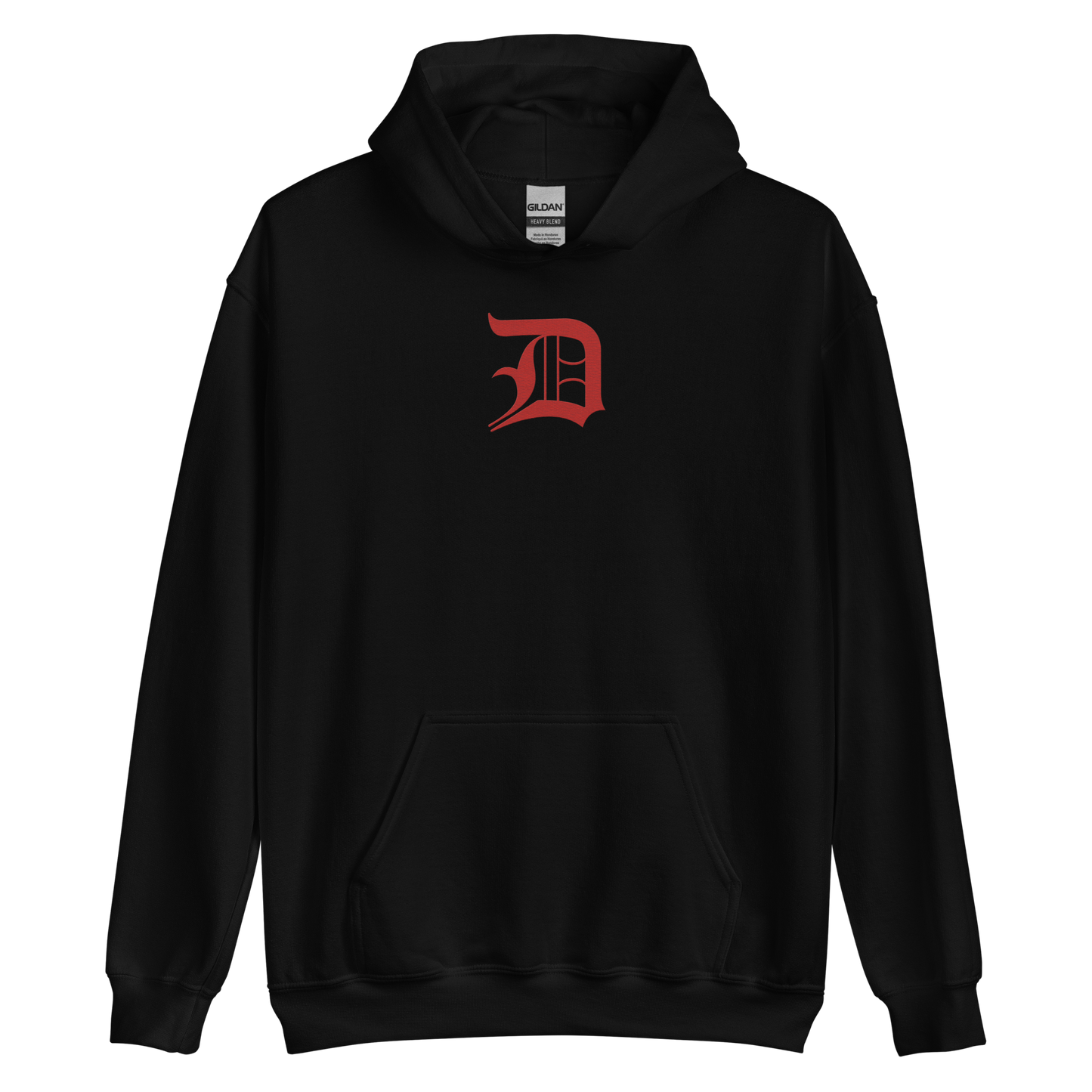 Detroit 'Old English D' Hoodie (Aliform Red) | Unisex Standard - Emb.