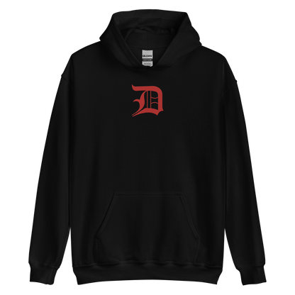 Detroit 'Old English D' Hoodie (Aliform Red) | Unisex Standard - Emb.