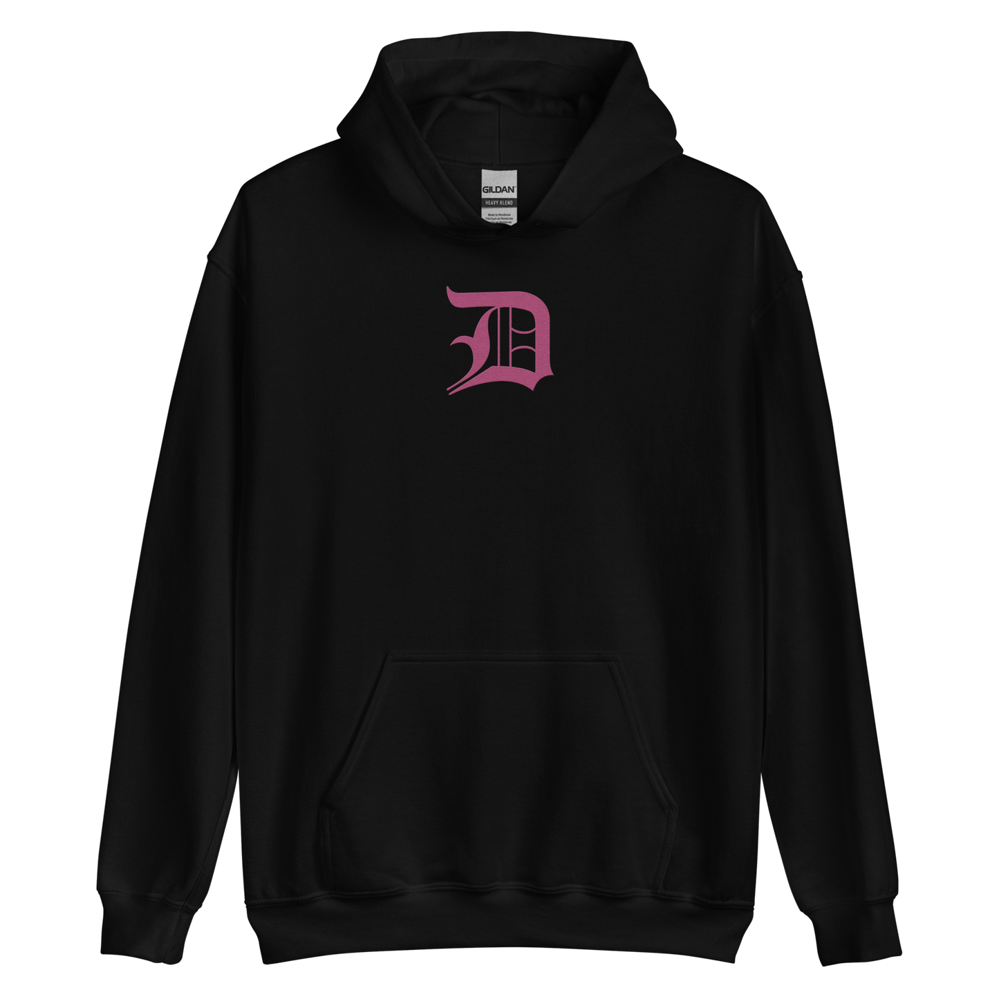 Detroit 'Old English D' Hoodie (Apple Blossom Pink) | Unisex Standard - Emb.