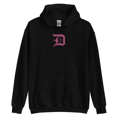 Detroit 'Old English D' Hoodie (Apple Blossom Pink) | Unisex Standard - Emb.