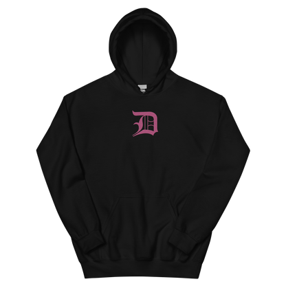 Detroit 'Old English D' Hoodie (Apple Blossom Pink) | Unisex Standard - Emb.