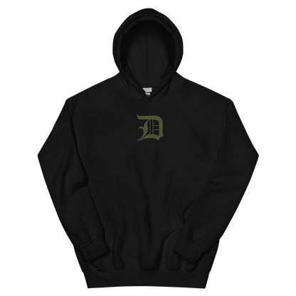 Detroit 'Old English D' Hoodie (Army Green) | Unisex Standard - Emb.