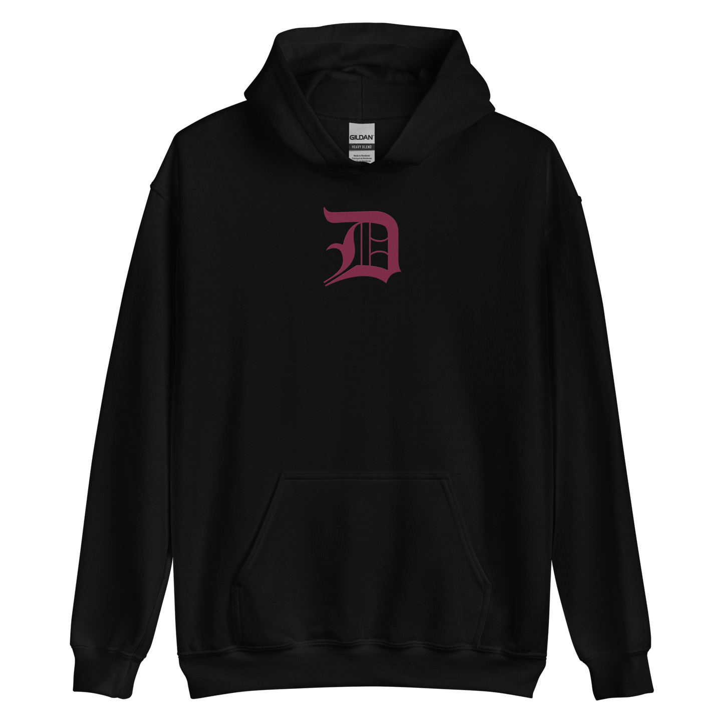 Detroit 'Old English D' Hoodie (Ruby Red) | Unisex Standard - Emb.