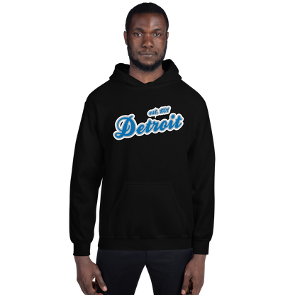 'Detroit EST. 1701' Hoodie (Azure Script Font) | Unisex Standard