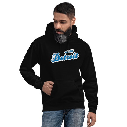 'Detroit EST. 1701' Hoodie (Azure Script Font) | Unisex Standard