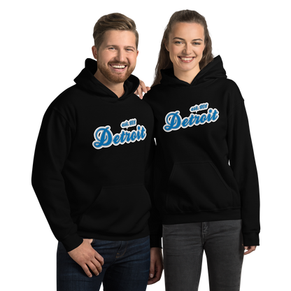 'Detroit EST. 1701' Hoodie (Azure Script Font) | Unisex Standard