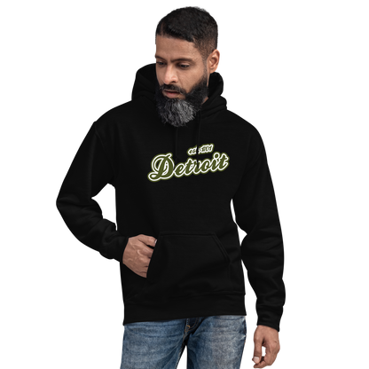 'Detroit EST. 1701' Hoodie (Army Green Script Font) | Unisex Standard