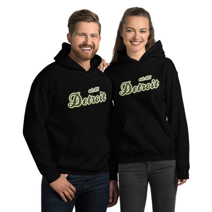 'Detroit EST. 1701' Hoodie (Army Green Script Font) | Unisex Standard