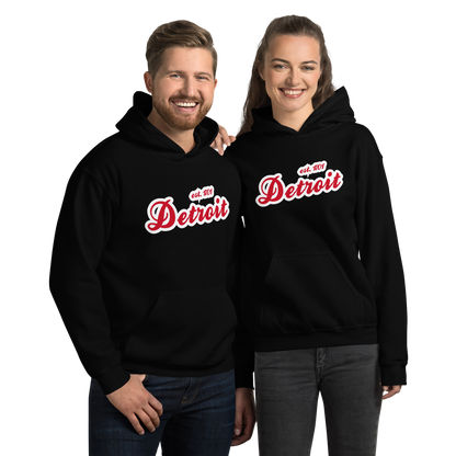 'Detroit EST. 1701' Hoodie (Aliform Red Script Font) | Unisex Standard