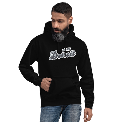 'Detroit EST. 1701' Hoodie (Iron Ore Grey Script Font) | Unisex Standard