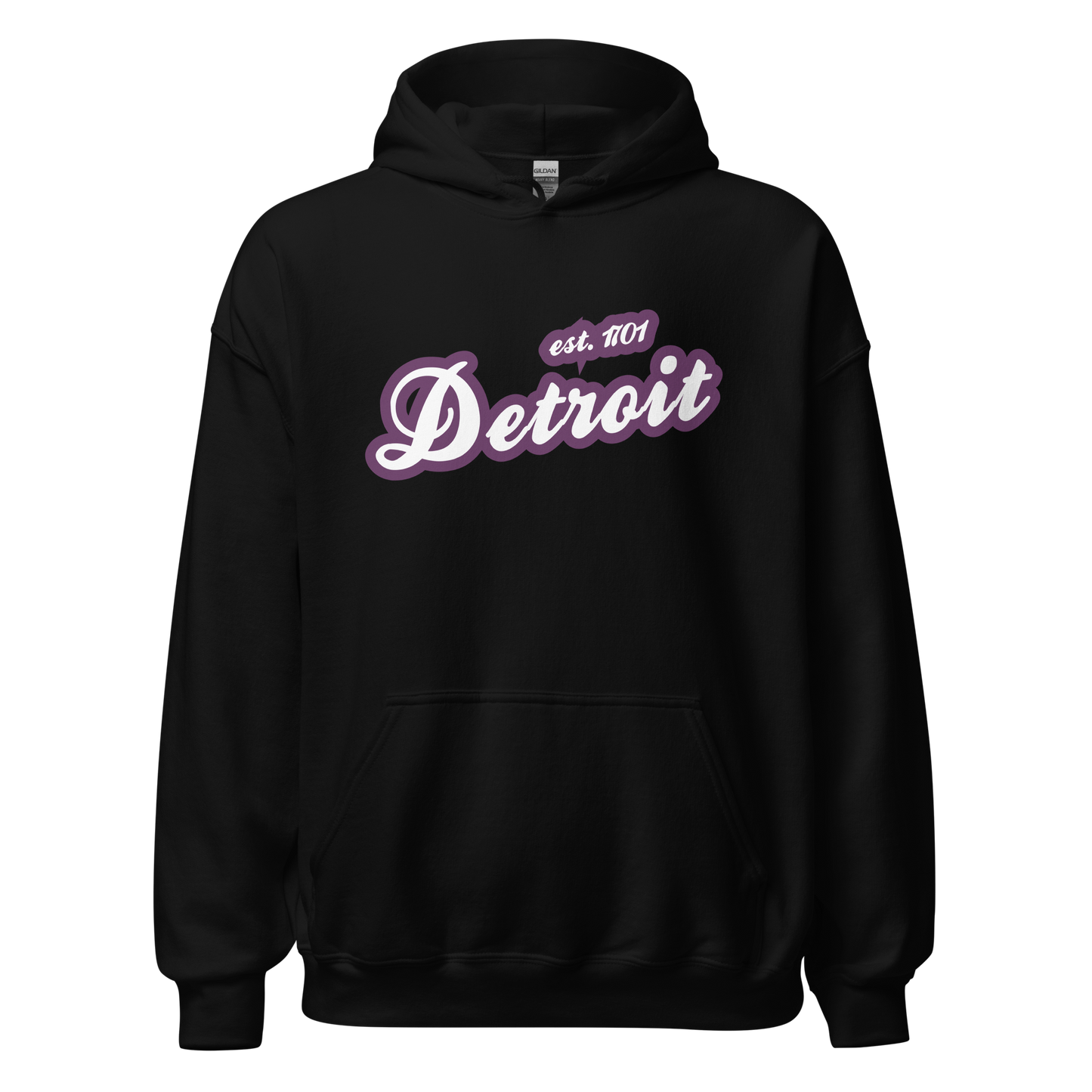 'Detroit EST. 1701' Hoodie (Plum Script Font) | Unisex Standard