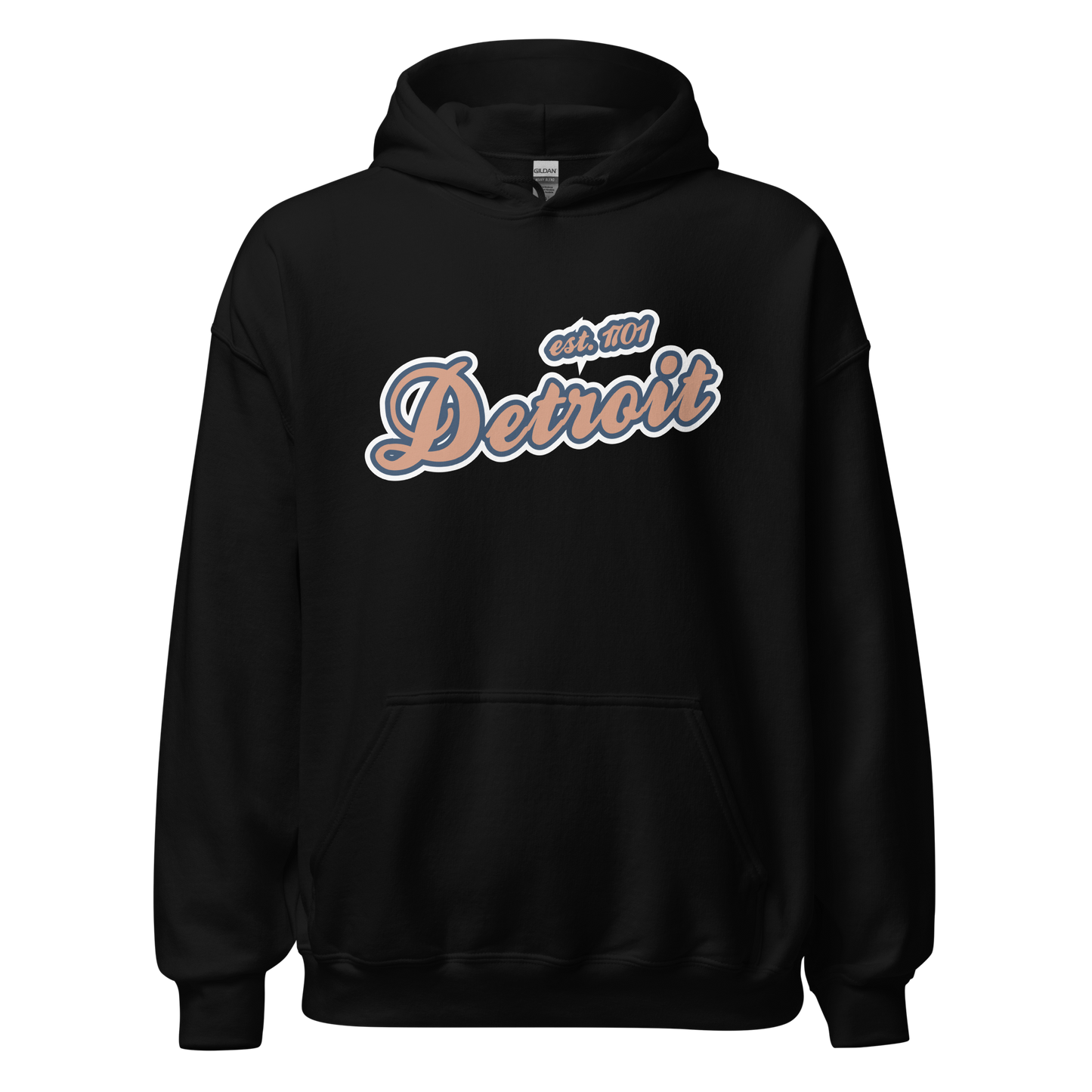 'Detroit EST. 1701' Hoodie (Copper Script Font) | Unisex Standard