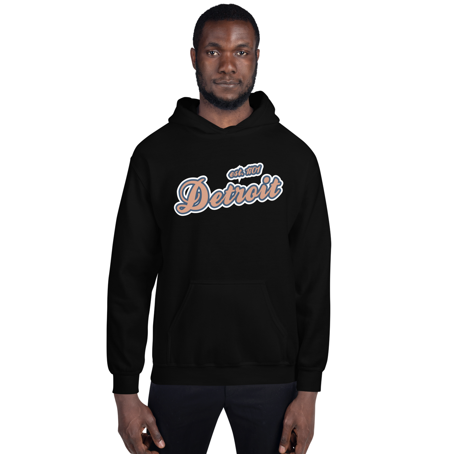 'Detroit EST. 1701' Hoodie (Copper Script Font) | Unisex Standard