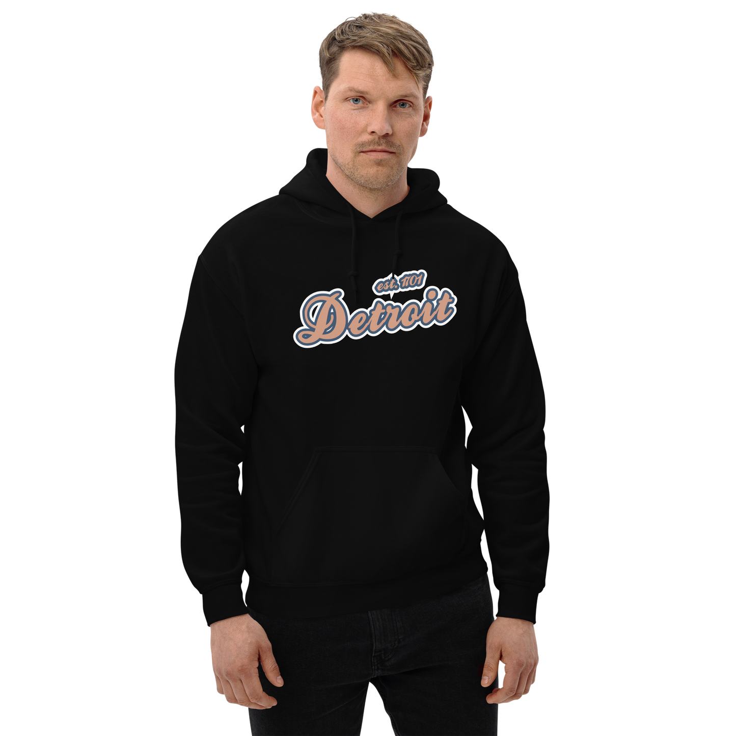 'Detroit EST. 1701' Hoodie (Copper Script Font) | Unisex Standard