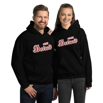 'Detroit EST. 1701' Hoodie (Ore Dock Red Script Font) | Unisex Standard