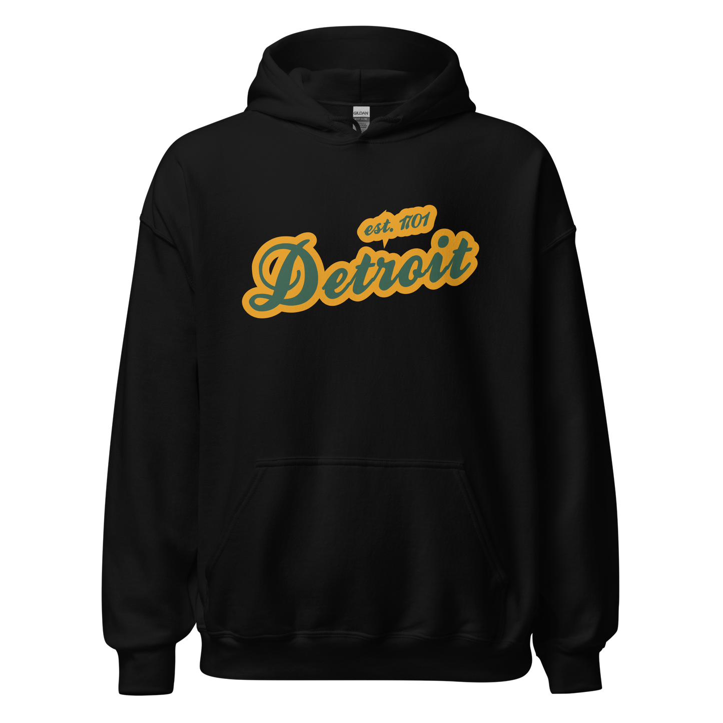 'Detroit EST. 1701' Hoodie (Ginger Ale Green Script Font) | Unisex Standard