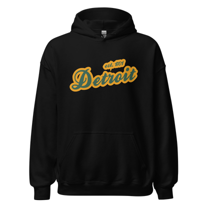 'Detroit EST. 1701' Hoodie (Ginger Ale Green Script Font) | Unisex Standard