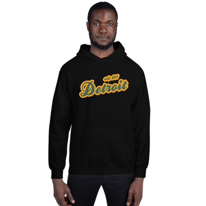 'Detroit EST. 1701' Hoodie (Ginger Ale Green Script Font) | Unisex Standard