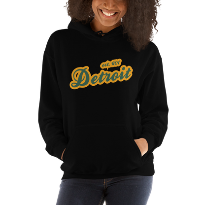 'Detroit EST. 1701' Hoodie (Ginger Ale Green Script Font) | Unisex Standard