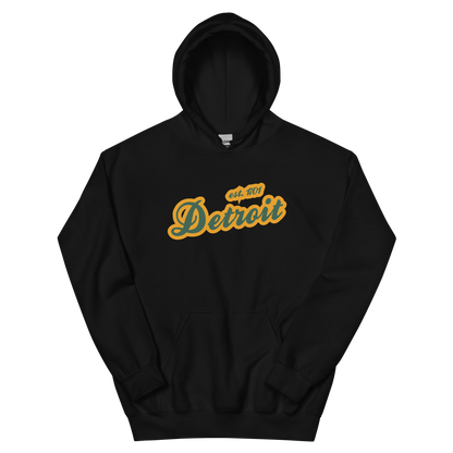 'Detroit EST. 1701' Hoodie (Ginger Ale Green Script Font) | Unisex Standard