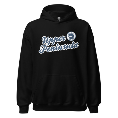 'Upper Peninsula EST. 1837' Hoodie (Navy Script Font) | Unisex Standard