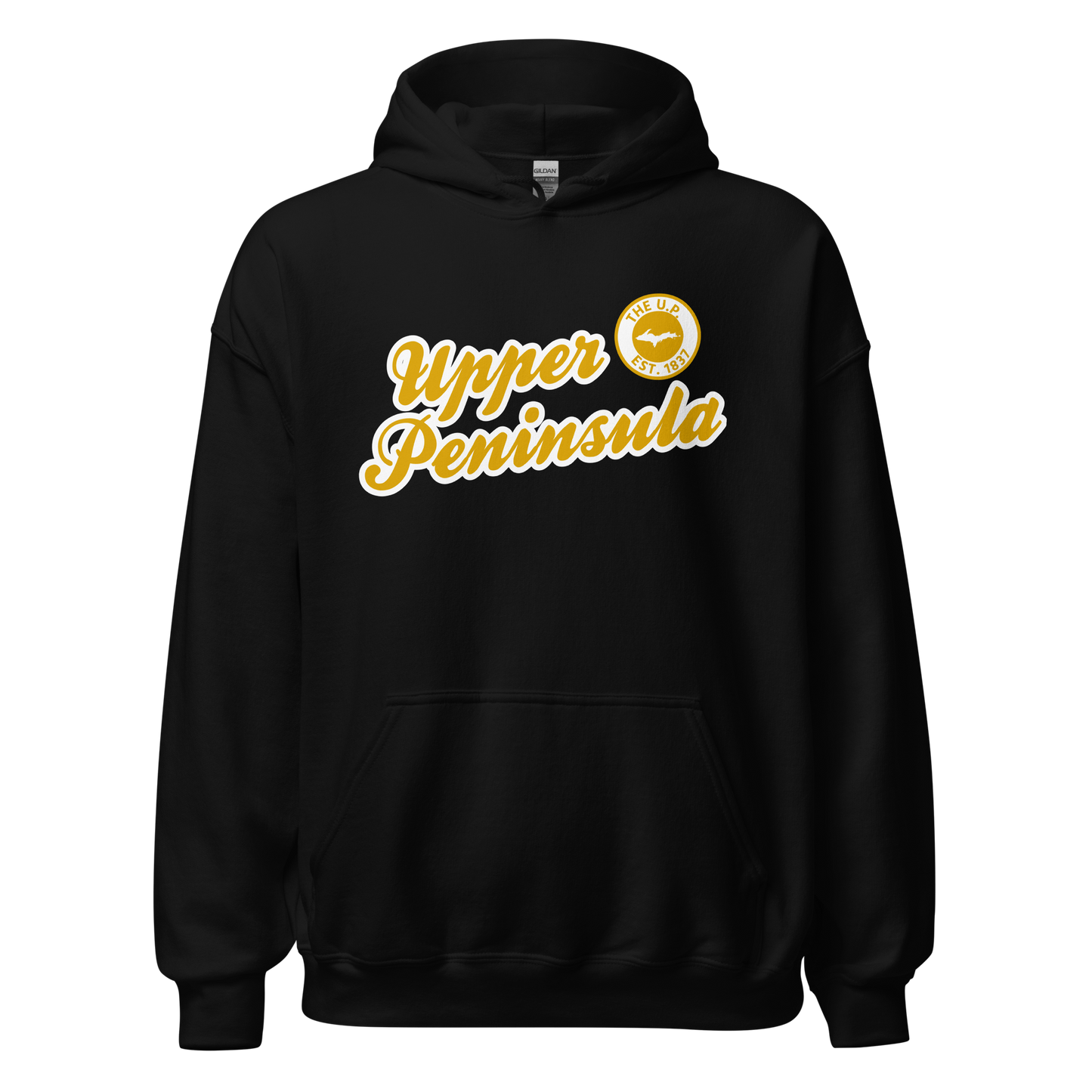 'Upper Peninsula EST. 1837' Hoodie (Gold Script Font) | Unisex Standard