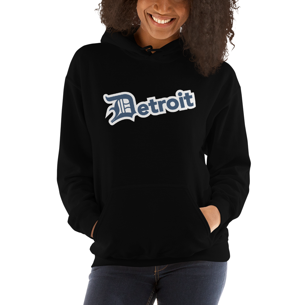 'Detroit' Hoodie (Navy w/ Old English 'D') | Unisex Standard