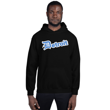 'Detroit' Hoodie (Azure w/ Old English 'D') | Unisex Standard