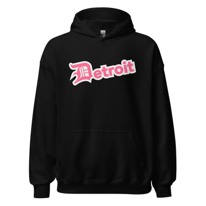 'Detroit' Hoodie (Rhodochrosite Pink w/ Old English 'D') | Unisex Standard