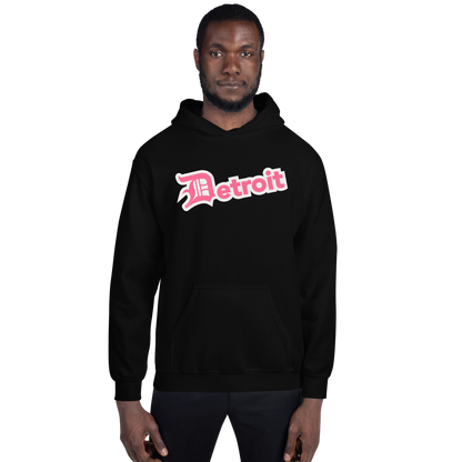 'Detroit' Hoodie (Rhodochrosite Pink w/ Old English 'D') | Unisex Standard