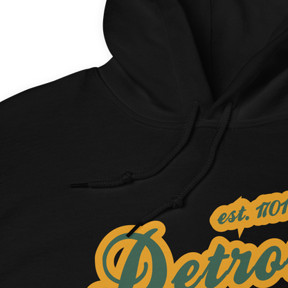 'Detroit EST. 1701' Hoodie (Ginger Ale Green Script Font) | Unisex Standard