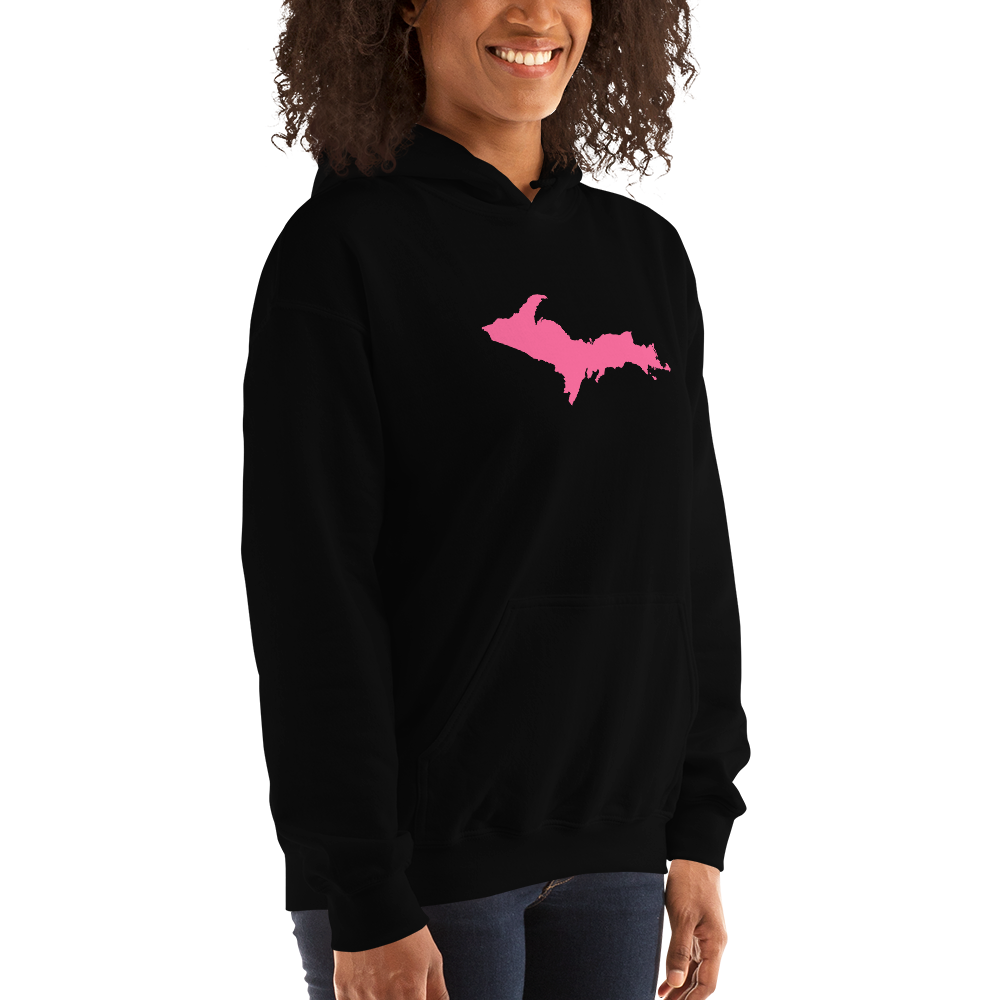 Michigan Upper Peninsula Hoodie (w/ Pink UP Outline) | Unisex Standard