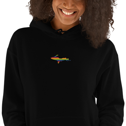 Michigan Upper Peninsula Hoodie (w/ Embroidered UP Pride Flag Outline) | Unisex Standard