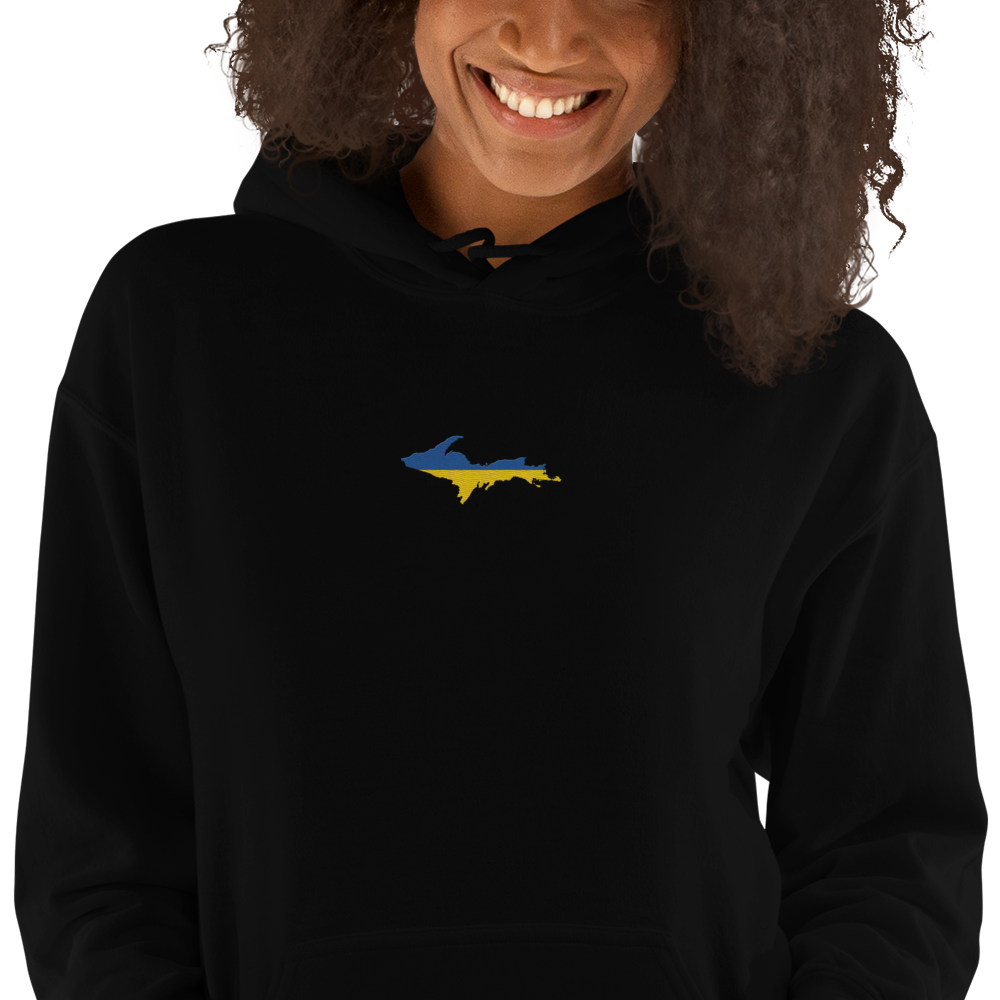 Michigan Upper Peninsula Hoodie (w/ Embroidered UP Ukraine Flag Outline) | Unisex Standard