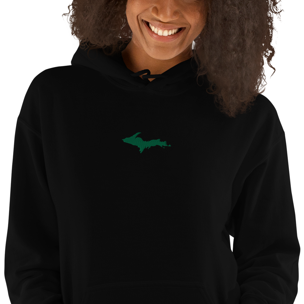 Michigan Upper Peninsula Hoodie (w/ Embroidered Green UP Outline) | Unisex Standard