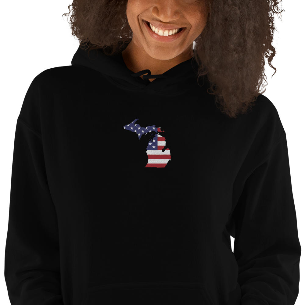 Michigan Hoodie (w/ MI USA Flag) | Unisex Standard - Emb.