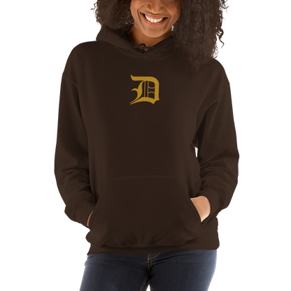 Detroit 'Old English D' Hoodie (Gold) | Unisex Standard - Emb.