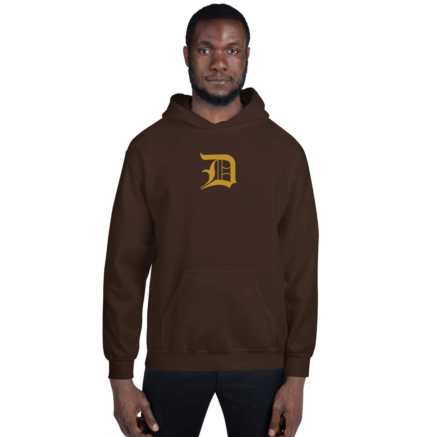 Detroit 'Old English D' Hoodie (Gold) | Unisex Standard - Emb.