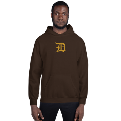 Detroit 'Old English D' Hoodie (Gold) | Unisex Standard - Emb.