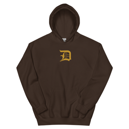 Detroit 'Old English D' Hoodie (Gold) | Unisex Standard - Emb.