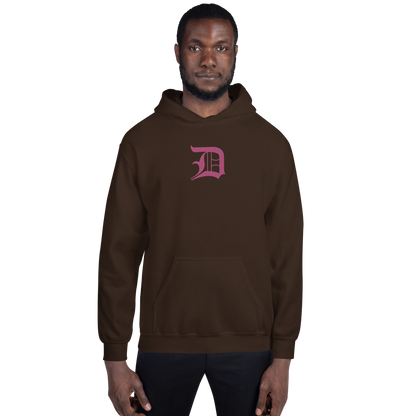 Detroit 'Old English D' Hoodie (Apple Blossom Pink) | Unisex Standard - Emb.