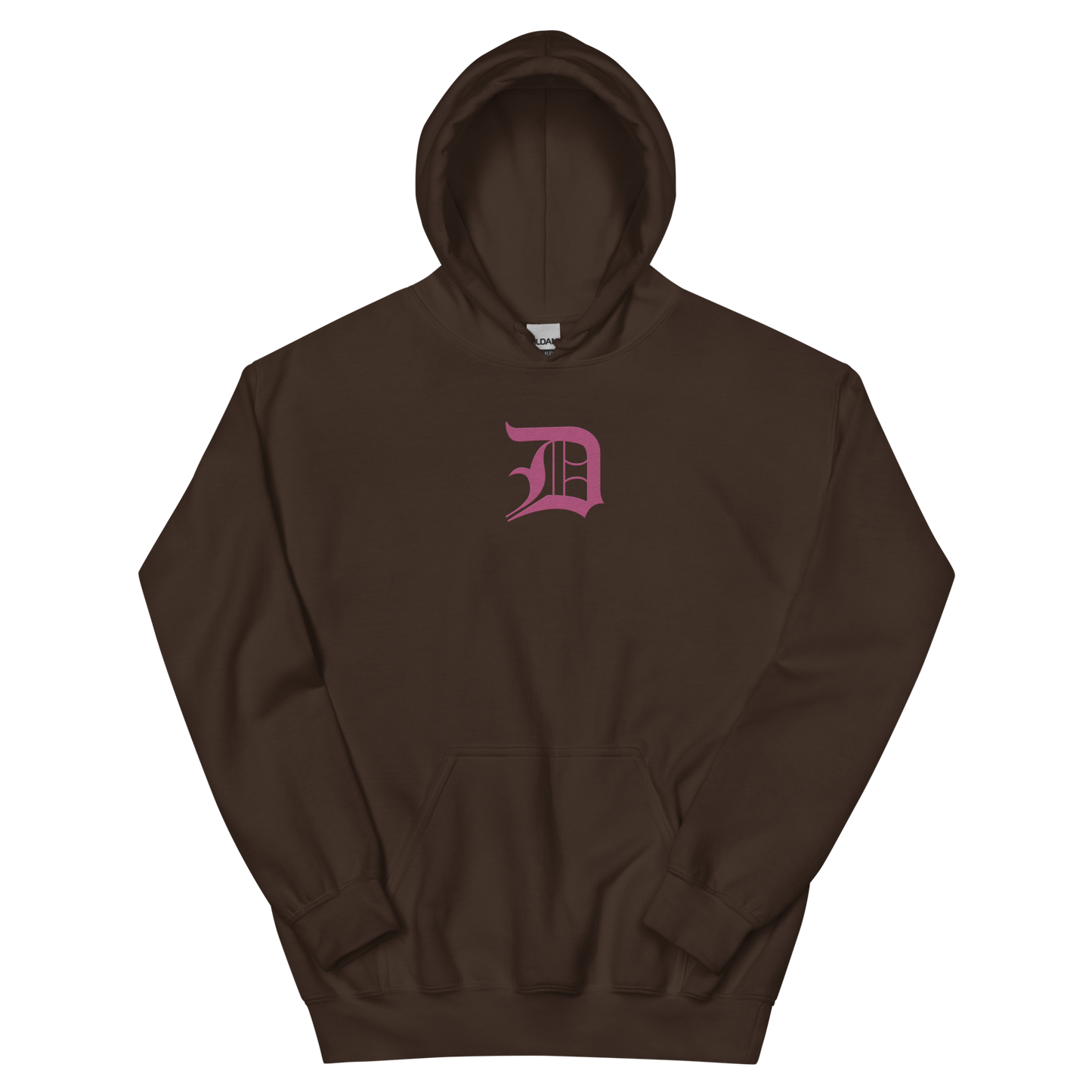 Detroit 'Old English D' Hoodie (Apple Blossom Pink) | Unisex Standard - Emb.