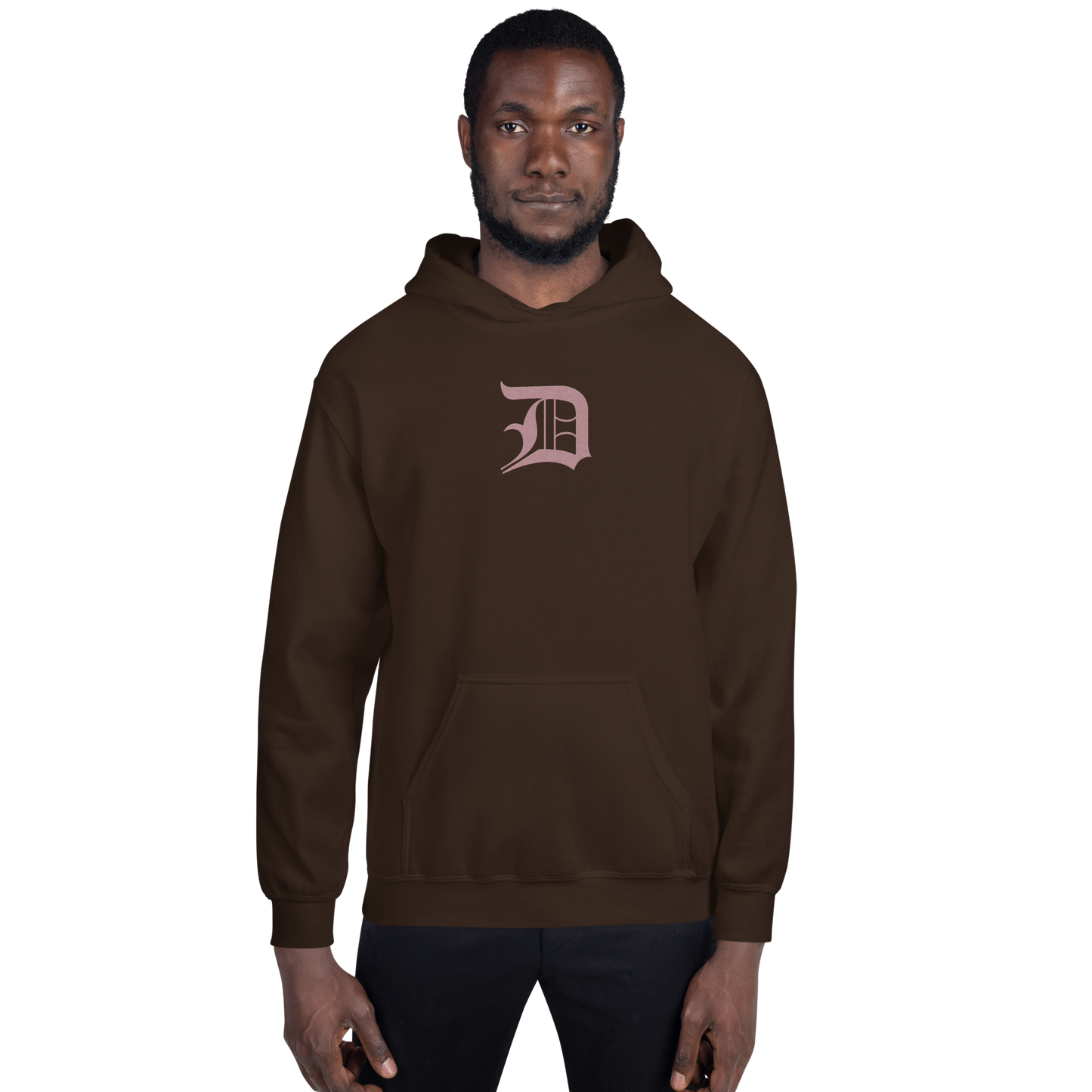 Detroit 'Old English D' Hoodie (Cherry Blossom Pink) | Unisex Standard - Emb.